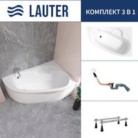 Lauter Valencia 160x105 2102160R (с ножками и сифоном 21Y11022 белый)