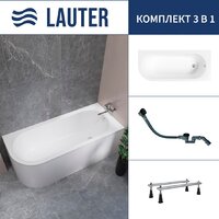Lauter Monaco 170x72.5 2113170R (с ножками и сифоном 21Y32001 матовый черный)