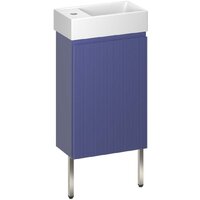 Wellsee Тумба под умывальник 3 в 1 WC Area 221804004 (тумба/матовый синий, раковина/глянцевый белый, ножки/нержавеющая сталь) Image #1
