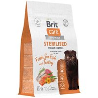 Brit care Cat Sterilised Weight Control с рыбой и индейкой 1.5 кг