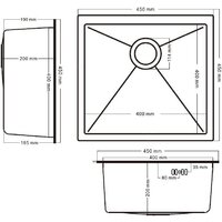 Schtoff Undermount Best Decor Silver 4545 + коландер KR-1 GREY + дозатор SD-1 SILVER Image #5