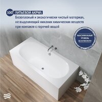 Ванна Lauter Ava 150 21208050 (с серым подголовником) - Превью изображения №5 — Интернет-Магазин TECNO.BY