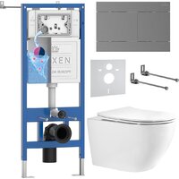 Roxen Antares Tornado Long в комплекте с инсталляцией StounFix Dual Fresh 6 в 1 868461 (кнопка: оружейная сталь матовая)