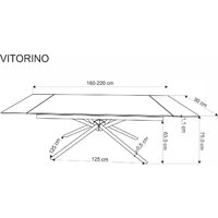 Halmar Vitorino 160-220/90/75 (белый мрамор/черный) Image #18