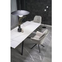 Halmar Vitorino 160-220/90/75 (белый мрамор/черный) Image #3