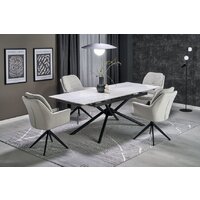 Halmar Vitorino 160-220/90/75 (белый мрамор/черный)