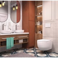 Wellsee Croquis RimFree 182612001 (чаша, пневмокрышка, матовый белый) Image #7