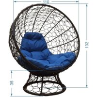 M-Group Кокос на подставке 11590109 (белый ротанг/серая подушка) Image #15