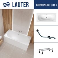 Lauter Ava 150 21208050 (с ножками и сифоном 21Y32001 матовый черный) Image #1