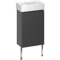 Wellsee Тумба под умывальник 3 в 1 WC Area 221802004 (тумба/матовый темно-серый, раковина/глянцевый белый, ножки/нержавеющая сталь) Image #1