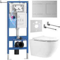 Roxen Antares Tornado Long в комплекте с инсталляцией StounFix Dual Fresh 6 в 1 868459 (кнопка: сатин матовая)