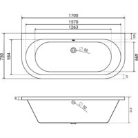 Ванна Lauter Imperia 170x75 21080075 (с каркасом и сифоном 21Y11021 матовый черный) - Превью изображения №16 — Интернет-Магазин TECNO.BY