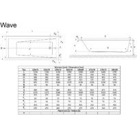 Ванна Excellent Wave 170x75 (с ножками) - Превью изображения №2 — Интернет-Магазин TECNO.BY