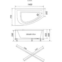 Ванна Triton Бэлла Экстра 140x77 L (с каркасом и сифоном) - Превью изображения №6 — Интернет-Магазин TECNO.BY