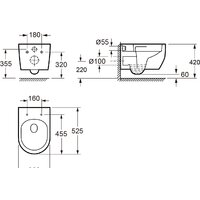 Wellsee Croquis RimFree 182611001 (чаша, пневмокрышка, глянцевый белый) Image #10