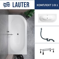 Lauter Bliss 170 L 21201071L (с ножками и сифоном 21Y31002 белый)