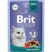 Brit Premium для стерилизованных кошек утка с яблоками в желе 85 г