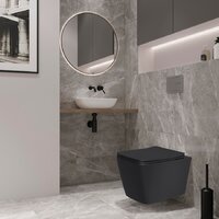 Lauter Magdeburg с жестким сиденьем Soft Close 21103EC (черный матовый, скрытое крепление) Image #3