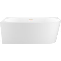 Wellsee Excellence Pro 180x80 28760804R (пристенная ванна (левая) белый глянец, экран, ножки, сифон-автомат золото)