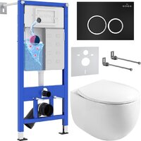 Roxen Egg в комплекте с инсталляцией StounFix Dual Fresh 6 в 1 964010 (кнопка: черный матовый) Image #1