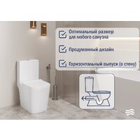 Унитаз напольный Lauter W09 P-TRAP 21900001 + гигиенический душ Jet 21TZ232BM (горизонтальный выпуск) - Превью изображения №3 — Интернет-Магазин TECNO.BY