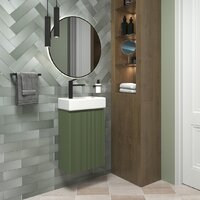 Wellsee Тумба под умывальник 2 в 1 WC Area 221805002 (тумба/матовый зеленый, раковина/глянцевый белый, без ножек) Image #7