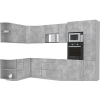 Интерлиния Мила Лайт 1.68x3.2 левая без столешницы (бетон/бетон)