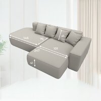 Лига диванов Лига-065 правый 129797 (рогожка Амур 02 бежевый) Image #5