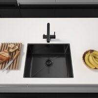 Кухонная мойка ARFEKA ECO AR 550*450 BLACK PVD NANO DECOR VOLCANIC ROCK - Превью изображения №2 — Интернет-Магазин TECNO.BY