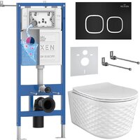 Roxen Vine Tornado в комплекте с инсталляцией StounFix Dual Fresh 6 в 1 979015 (кнопка: черный матовый)