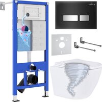 Roxen Antares Tornado Long в комплекте с инсталляцией StounFix Dual Fresh 6 в 1 868448 (кнопка: черный/хром глянцевая)