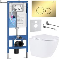 Roxen Antares в комплекте с инсталляцией StounFix Dual Fresh 6 в 1 868579 (кнопка: сатин матовая)