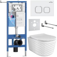 Roxen Vine Tornado в комплекте с инсталляцией StounFix Dual Fresh 6 в 1 979014 (кнопка: белый глянцевый)