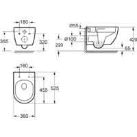 Wellsee Chalice Perfection RimFree 182607001 (чаша, пневмокрышка, глянцевый белый) Image #10