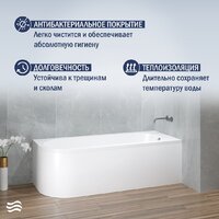 Ванна Lauter Monaco 170x72.5 2113170R (с каркасом и сифоном 21Y32000 хром) - Превью изображения №6 — Интернет-Магазин TECNO.BY