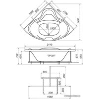 Ванна Triton Троя 150x150 (с каркасом) - Превью изображения №6 — Интернет-Магазин TECNO.BY