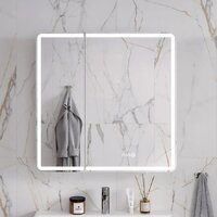  EQUIL Шкаф с зеркалом Nice LED 80 с часами - Превью изображения №7 — Интернет-Магазин TECNO.BY