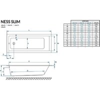 Ванна Excellent Ness Mono Slim 150x70 (с ножками) - Превью изображения №3 — Интернет-Магазин TECNO.BY