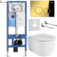 Roxen Vine Tornado в комплекте с инсталляцией StounFix Dual Fresh 6 в 1 979013 (кнопка: золото глянцевое)