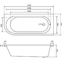 Ванна Lauter Monaco 170x72.5 2113170R (с каркасом и сифоном 21Y31001 матовый черный) - Превью изображения №17 — Интернет-Магазин TECNO.BY