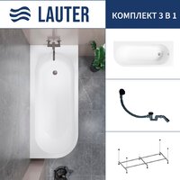 Lauter Monaco 170x72.5 2113170R (с каркасом и сифоном 21Y31001 матовый черный)