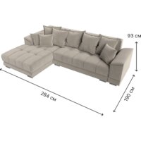 Лига диванов НордСтар левый 121113L (микровельвет бежевый/подушки микровельвет бежевый) Image #9