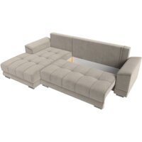 Лига диванов НордСтар левый 121113L (микровельвет бежевый/подушки микровельвет бежевый) Image #7