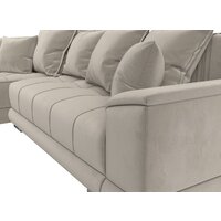 Лига диванов НордСтар левый 121113L (микровельвет бежевый/подушки микровельвет бежевый) Image #3