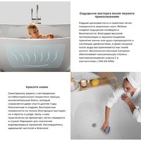 Wellsee Crepe de France 130x130 236701002 (отдельностоящая ванна белый глянец, экран, ножки, сифон-автомат глянцевый белый) Image #5