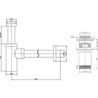 Умывальник Lauter 21540 + клапан 21190W + сифон 21635W (белый матовый) - Превью изображения №18 — Интернет-Магазин TECNO.BY
