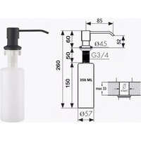 Кухонная мойка Wisent WS-35044BD/GER013 (с сифоном, дозатором и коландером) - Превью изображения №7 — Интернет-Магазин TECNO.BY