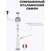 Кухонная мойка Wisent WS-35044BD/GER013 (с сифоном, дозатором и коландером) - Превью изображения №12 — Интернет-Магазин TECNO.BY