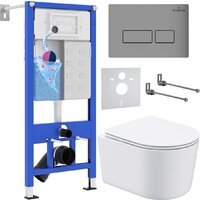 Roxen Simple Compact в комплекте с инсталляцией StounFix Dual Fresh 6 в 1 943570 (кнопка: хром матовый)