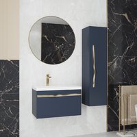 Lauter Шкаф-полупенал Навесной Eva (гранатовый полуматовый, ручка золото матовая сталь) Image #4